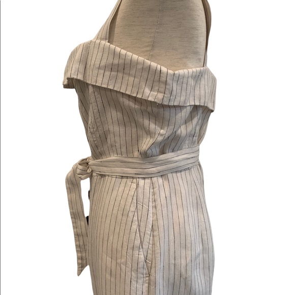 Mango Jumpsuit Cream with Pin Stripes 🎉HP🎉 - Picture 5 of 7